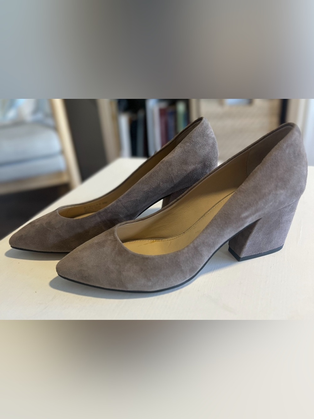 Botkier Gray Stella Suede Block Heel Pumps